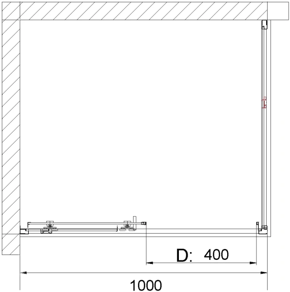 душевая дверь niagara nova 100 ng-82-10ab профиль черный, стекло прозрачное