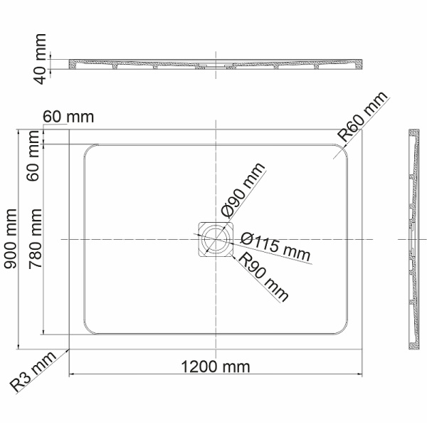 душевой поддон из искусственного камня wasserkraft dinkel 120×90 58t07 белый глянец