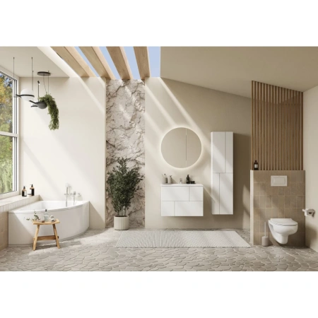 пенал roca luna zru9307768 подвесной l/r, белый матовый