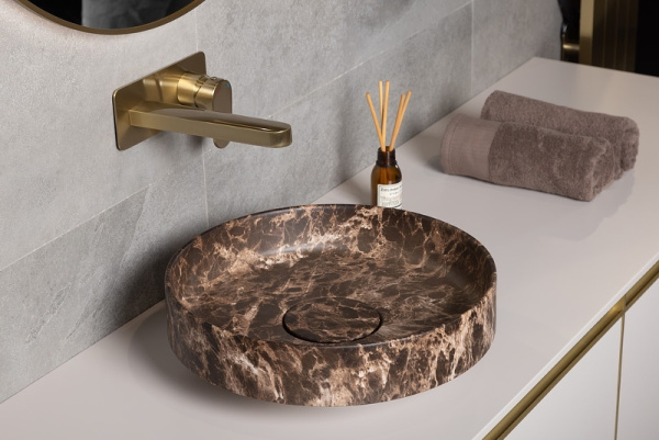 раковина boheme corian 801-ed накладная, ø40 см, emprador