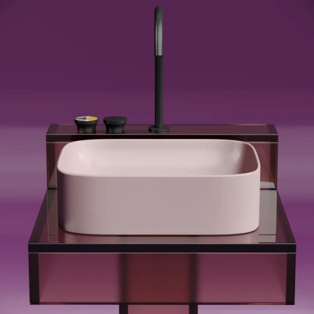 раковина ceramicanova element cn6052mp накладная, 50.5x38 см, розовая матовая