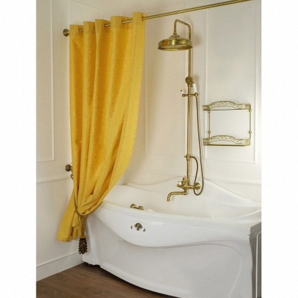 Штора для ванны Migliore 180x200 25516 Барокко Бежево-золотая