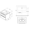 тумба под раковину ravak sd chrome ii 70 x000000921 подвесная капучино белая