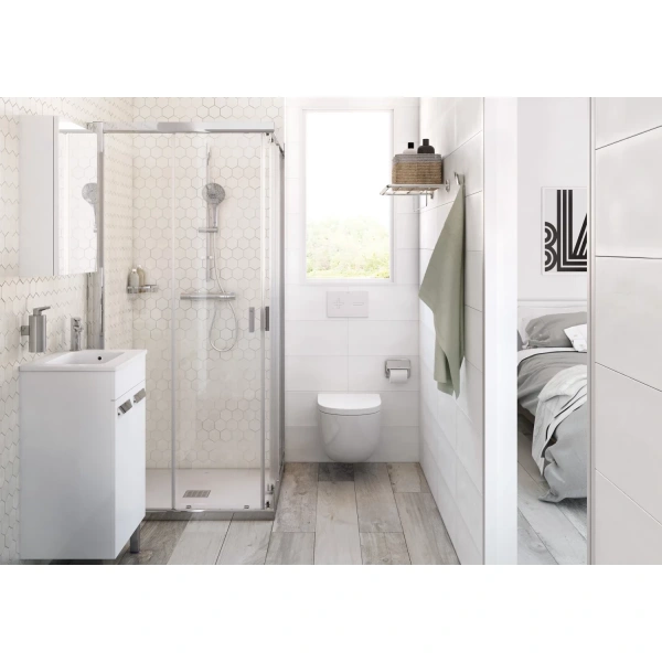 тумба с раковиной белый глянец 50,5 см roca debba zru9302710 + 32799j00y