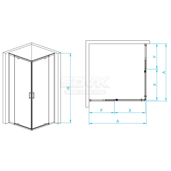 душевой уголок rgw passage pa-038b 80×80 350803888-14 профиль черный, стекло прозрачное