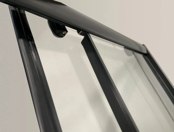 душевой уголок niagara eco 100×80 ng-018-14q black профиль черный, стекло прозрачное с рисунком