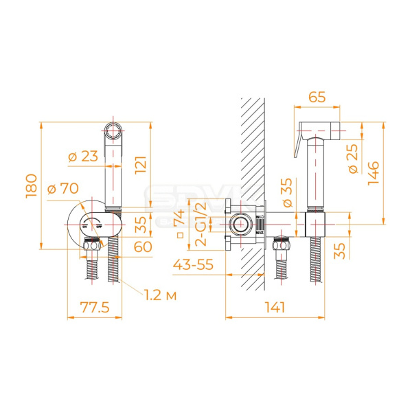 гигиенический душ со смесителем rgw sp-213