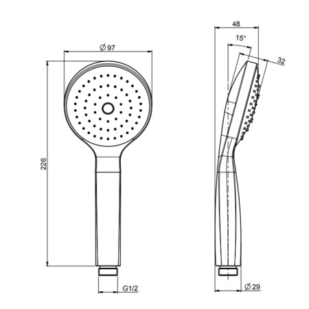 ручной душ fima carlo frattini wellness f2598cr, цвет хром