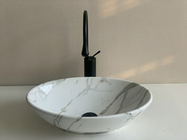 раковина-чаша 52 см ceramalux d1147-505 белый мрамор