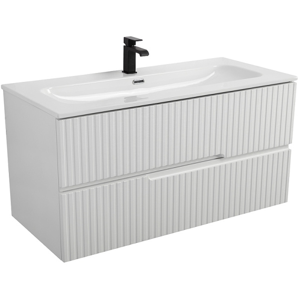 тумба под раковину cezares duet-n 100 duet-n-1000-2c-so-bl подвесная bianco lucido