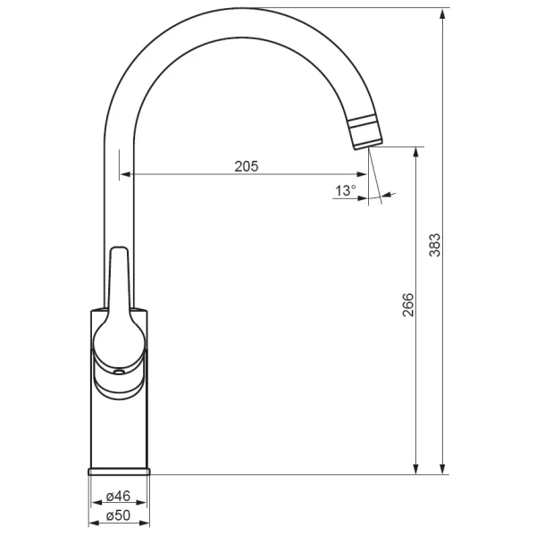 смеситель для кухни damixa eclipse 310721000 хром