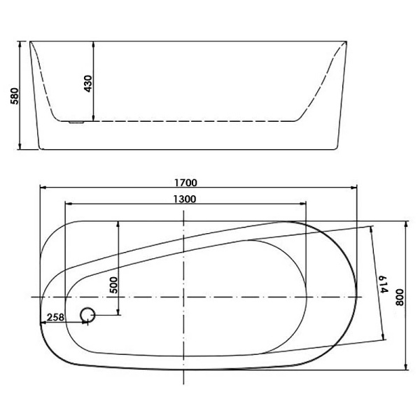 акриловая ванна aquatek прима 170x80 aq-1115780 без гидромассажа