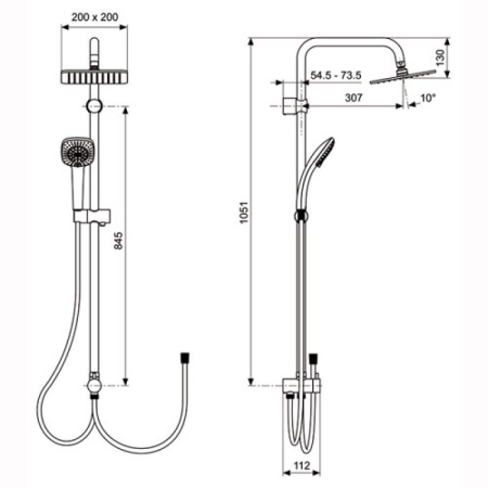 душевая стойка ideal standard idealrain cube a5862aa