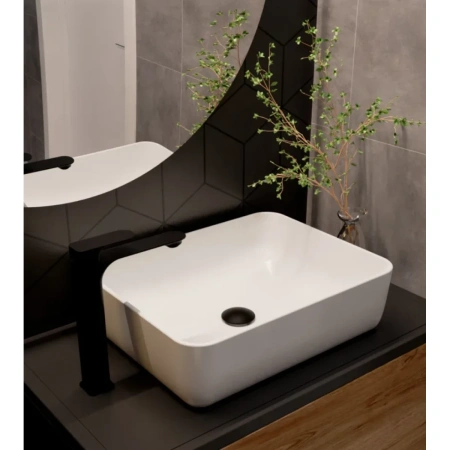 смеситель для раковины aquame monza aqm6314mb без донного клапана, черный матовый