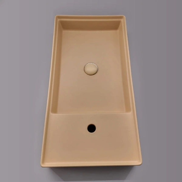раковина artceram scalino scl004 12 00 накладная,75х38хh11,5см, 1 отв под смеситель, без перелива, giallo zinco