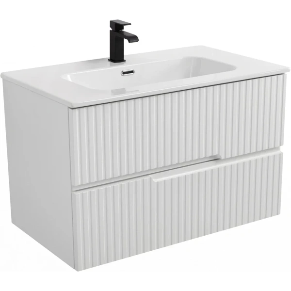 тумба под раковину cezares duet-n 80 duet-n-800-2c-so-bl подвесная bianco lucido
