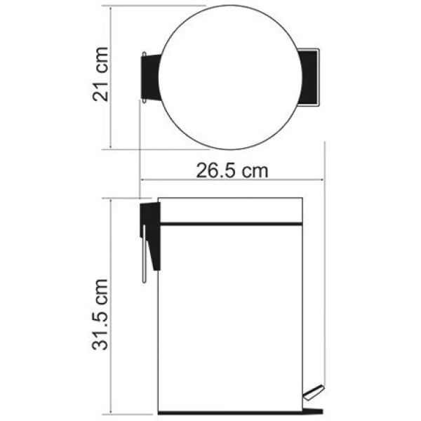 Ведро для мусора WasserKRAFT K-635B черный матовый