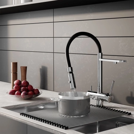 смеситель для кухни iddis ace acesbffi05 хром, с гибким изливом