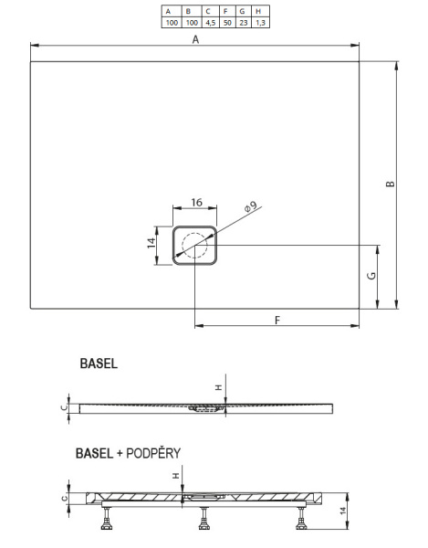 душевой поддон riho basel 430 100×100 см dc341600000000s(d005035065) черный глянцевый