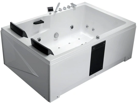 акриловая ванна gemy g9061 k r гидромассажная, 181х121 см, правосторонняя, цвет белый