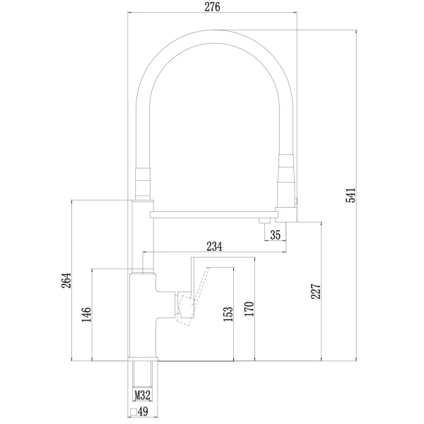 смеситель для кухни savol s-l1809h-01 с подключением к фильтру, гибким изливом, черный матовый