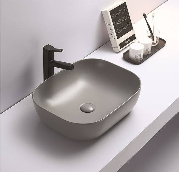 раковина в ванную накладная ceramalux 50 см,78104mh-5 светло-серая