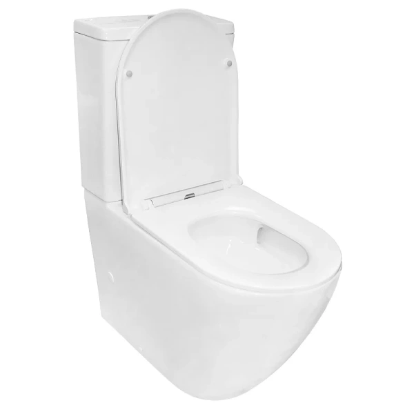 унитаз компакт azario grado az-2141 uq1 напольный, безободковый, слив "торнадо", с бачком и сиденьем микролифт, 66.5х38х84.5 см, белый