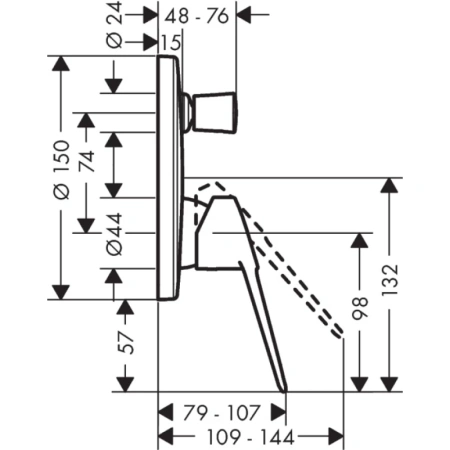 смеситель для ванны hansgrohe novus loop 71345000