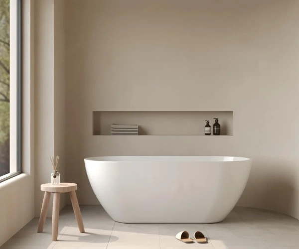 акриловая ванна belbagno формат (uno) bb701-1650-750-k 165x75 см, отдельностоящая, белая, овальная, вклеенный каркас, фурнитура белая
