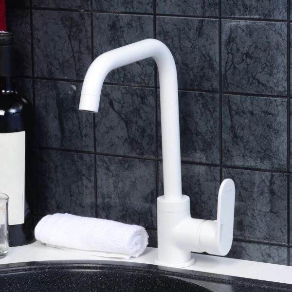 смеситель для кухни wasserkraft mindel 8507 цвет белый матовый