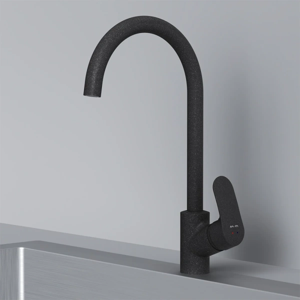 смеситель для кухни am.pm like f8007122, цвет черный матовый