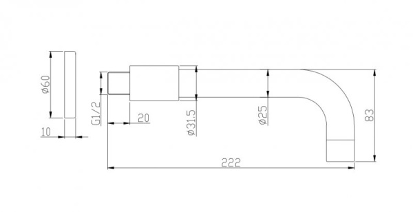 излив для ванны belbagno nova bb-sfr-in