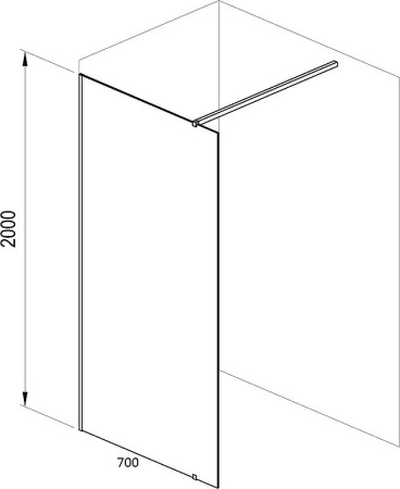 душевая перегородка ravak walk-in wall 70 gw9w10c00z1 профиль хром, стекло прозрачное