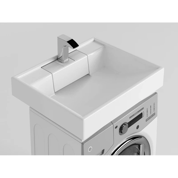 раковина акватон рейн 1a72103krw010 над стиральной машиной, 60x50 см, белая