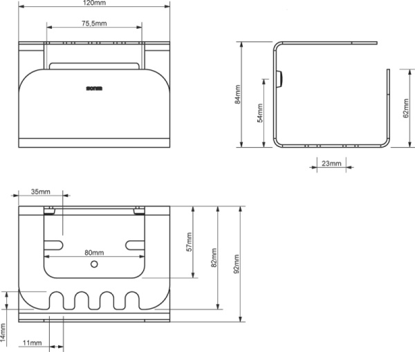 Держатель для зубных щеток Sonia Quick 185283 черный матовый