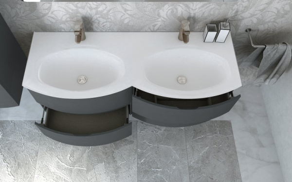 тумба под раковину cezares vague 69 54854 подвесная grigio lucido
