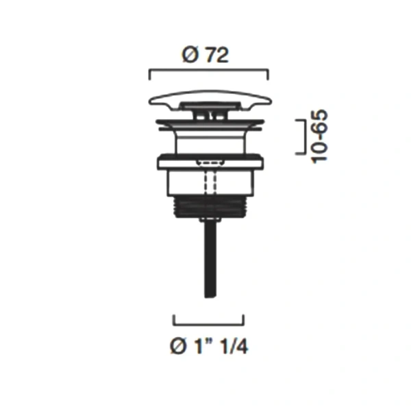 донный клапан catalano 9050500021 для раковины, без перелива, матовый белый