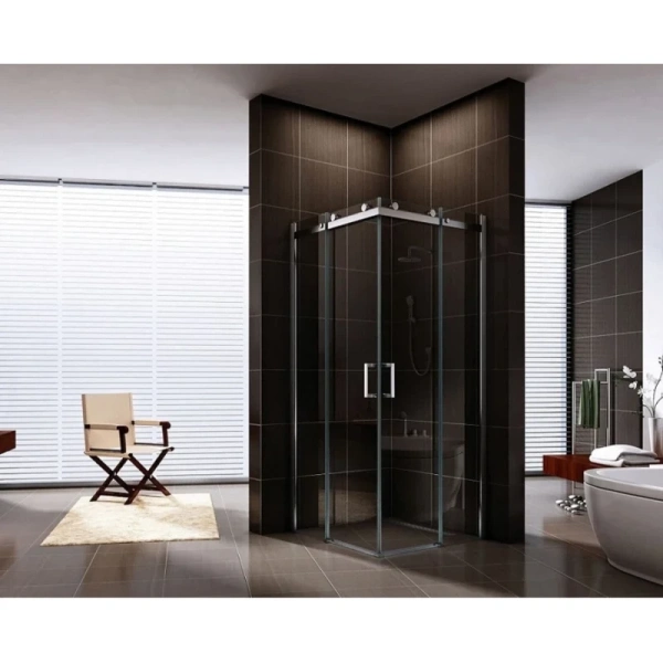 душевой уголок berges gelios 100×100 061027 профиль хром, стекло прозрачное