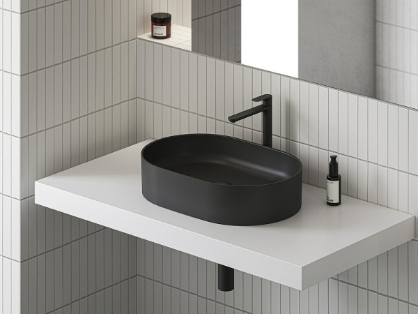 раковина-чаша ravak ceramic slim o 55 xjx0d155000 черная матовая