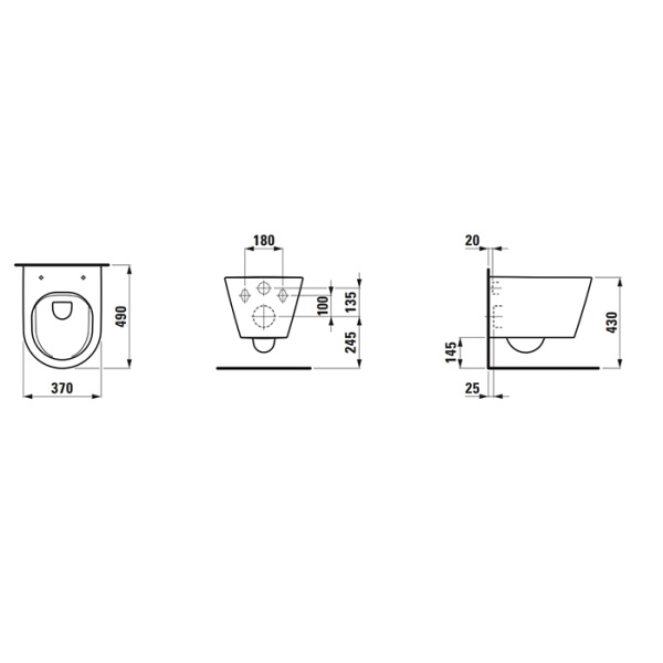 laufen laufen kartell унитаз подвесной, 49x37x43см., безободковый, цвет: белый матовый