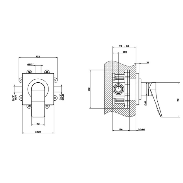 смеситель gessi rilievo 59109#299 для душа смеситель gessi rilievo 59109#299 для душа