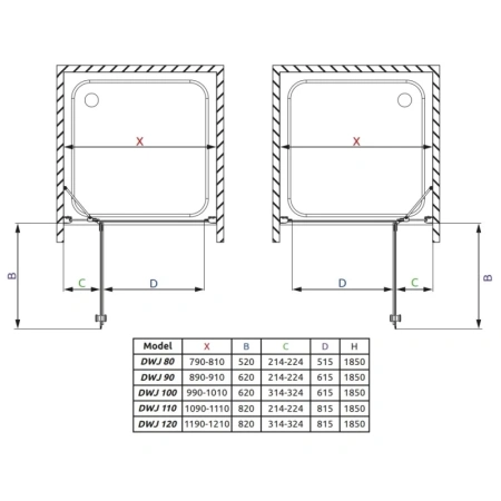 душевая дверь radaway torrenta dwj 90 l прозрачное