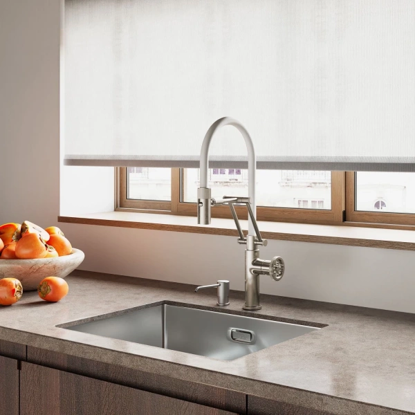 смеситель для кухни iddis grange grabnfli05 сатин, с гибким изливом