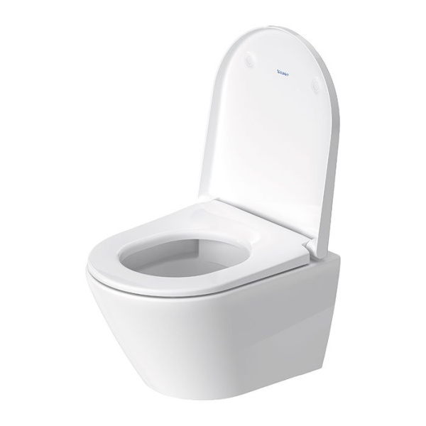 унитаз duravit d-neo 45880900a1 подвесной, укороченный, безободковый, с сиденьем, белый