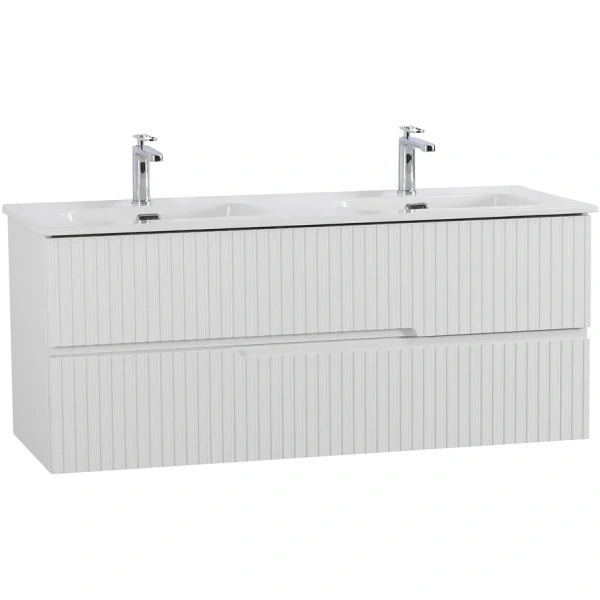 тумба под раковину cezares duet duet-n-1200-2c-so-2-bl 120 см, подвесная, bianco lucido