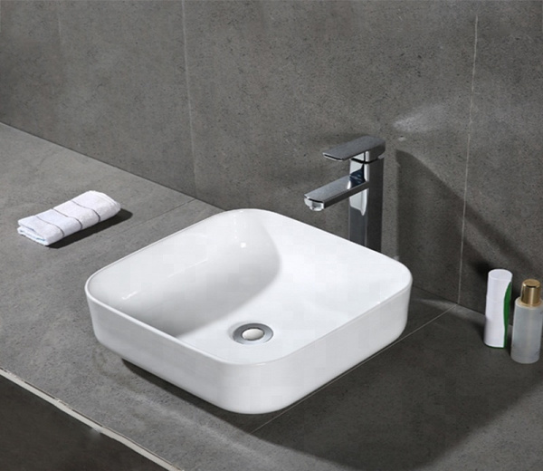 раковина ceramalux d1303 накладная, 39x39 см, белая