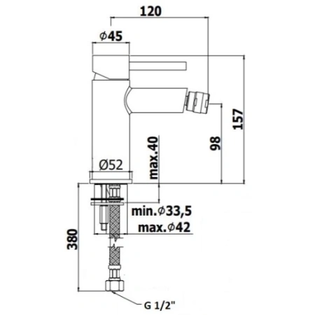 смеситель paffoni stick sk131hcr для биде, без донного клапана, хром