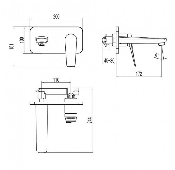 смеситель для раковины lemark bronx lm3726bl черный