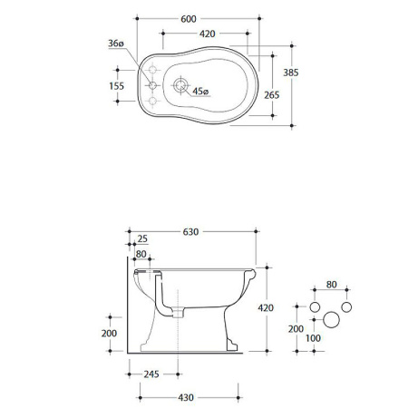 биде напольное kerasan retro 102001