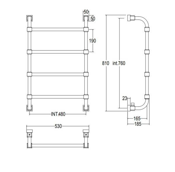 полотенцесушитель водяной margaroli concerto 7324704con 53x81 см цвет хром/золото